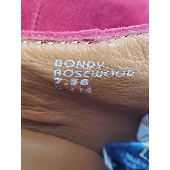 Earthies Womens Bondy Boot Size 7.5 Red Suede Wedge Heel Bootie  Shoes - Picture 4 of 14